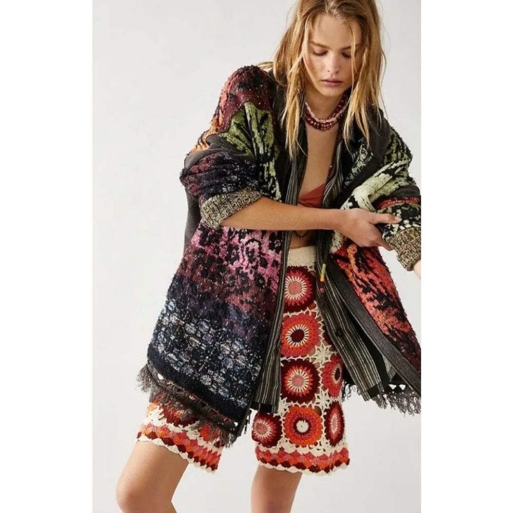 New Free People Golden Hour Cardi Jacket Hoodie sz Small